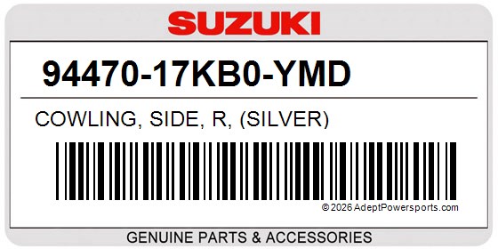 Suzuki 94470-17KB0-YMD Cowling, Side, R, (Silver)