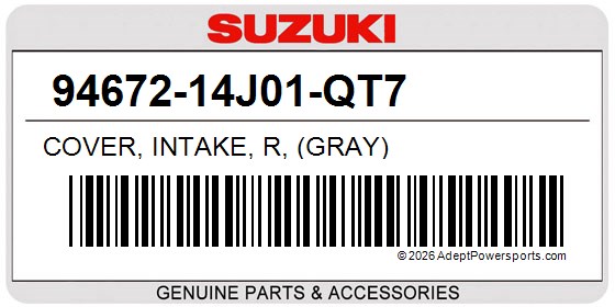 Suzuki 94672-14J01-QT7 Cover, Intake, R, (Gray)