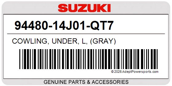 Suzuki 94480-14J01-QT7 Cowling, Under, L, (Gray)