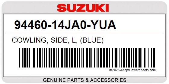 Suzuki 94460-14JA0-YUA Cowling, Side, L, (Blue)