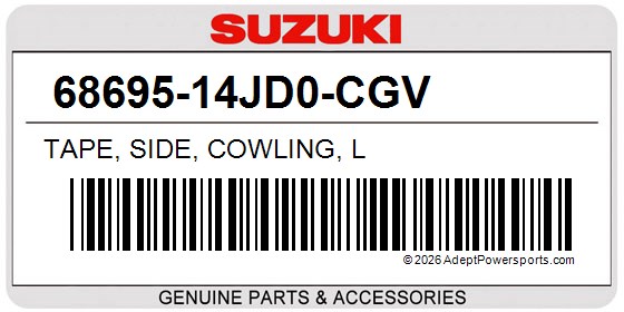 Suzuki 68695-14JD0-CGV Tape, Side, Cowling, L