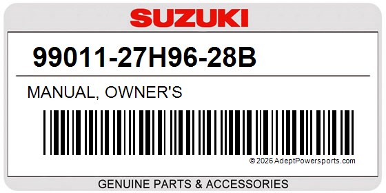 Suzuki 99011-27H96-28B Manual, Owner's