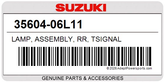 Suzuki 35604-06L11 Lamp, Assembly, Rr, Tsignal