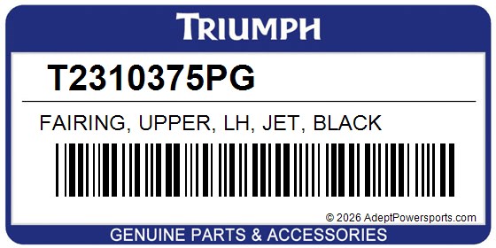 Triumph T2310375PG Fairing, Upper, Lh, Jet, Black