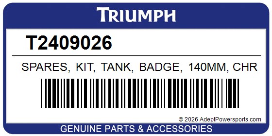 Triumph T2409026 Spares, Kit, Tank, Badge, 140Mm, Chrome