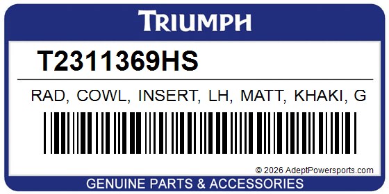 Triumph T2311369HS Rad, Cowl, Insert, Lh, Matt, Khaki, Green