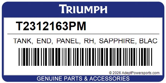 Triumph T2312163PM Tank, End, Panel, Rh, Sapphire, Black