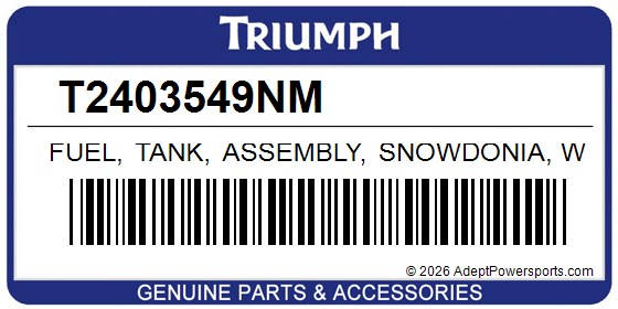Triumph T2403549NM Fuel, Tank, Assembly, Snowdonia, White