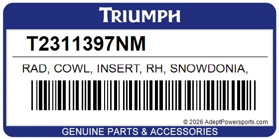 Triumph T2311397NM Rad, Cowl, Insert, Rh, Snowdonia, White