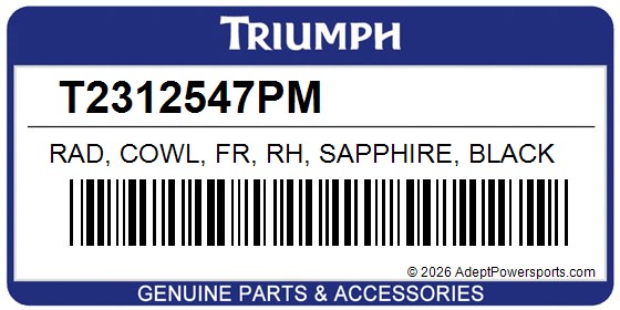 Triumph T2312547PM Rad, Cowl, Fr, Rh, Sapphire, Black