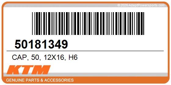 KTM 50181349 Cap, 50, 12X16, H6