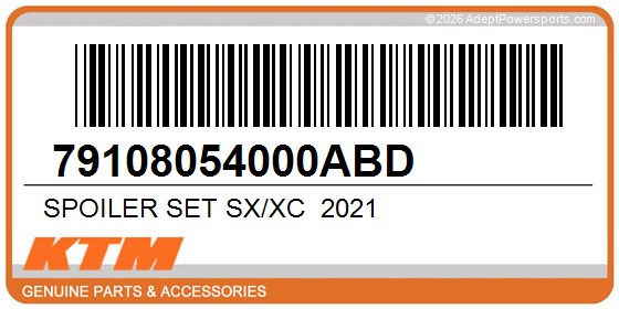 KTM 79108054000ABD Spoiler Set Sx/Xc  2021