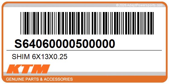 KTM S64060000500000 Shim 6X13x0.25