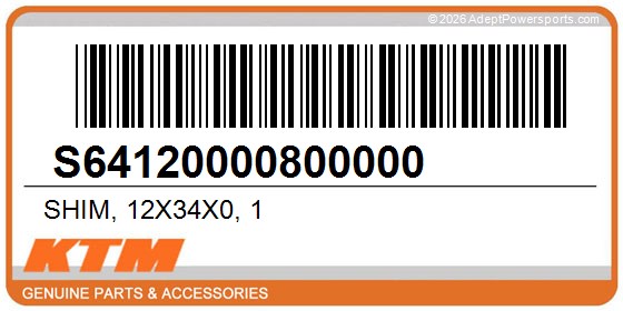KTM S64120000800000 Shim, 12X34x0, 1