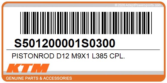 KTM S501200001S0300 Pistonrod D12 M9x1 L385 Cpl.
