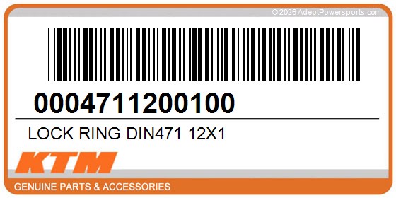 KTM 0004711200100 Lock Ring Din471 12X1