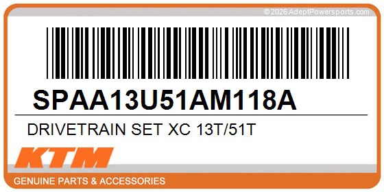 KTM SPAA13U51AM118A Drivetrain Set Xc 13T/51T