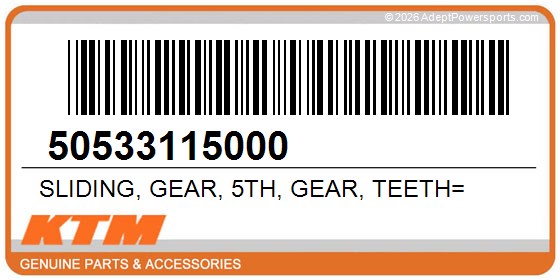 KTM 50533115000 Sliding, Gear, 5Th, Gear, Teeth=