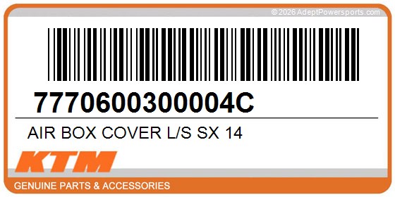 KTM 7770600300004C Air Box Cover L/S Sx 14