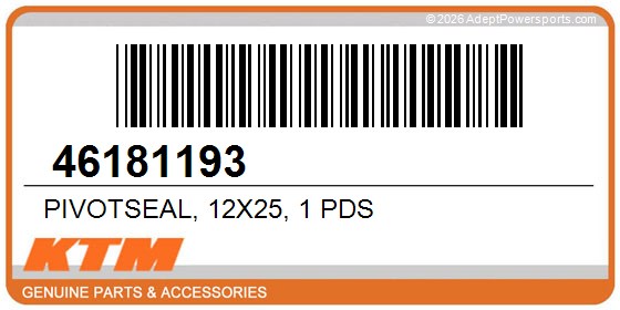KTM 46181193 Pivotseal, 12X25, 1 Pds