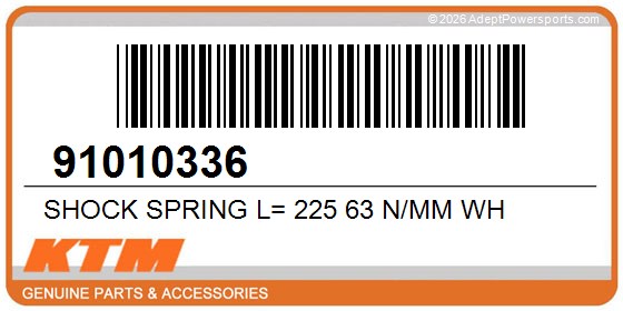 KTM 91010336 Shock Spring L= 225 63 N/Mm Wh