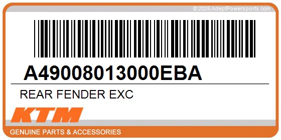KTM A49008013000EBA Rear Fender Exc