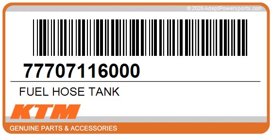 KTM 77707116000 Fuel Hose Tank