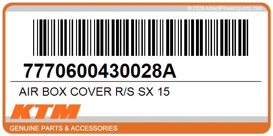 KTM 7770600430028A Air Box Cover R/S Sx 15