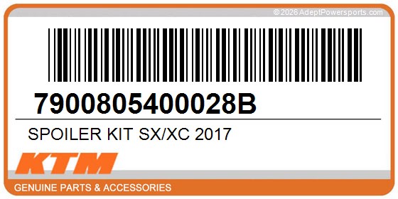 KTM 7900805400028B Spoiler Kit Sx/Xc 2017