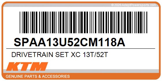 KTM SPAA13U52CM118A Drivetrain Set Xc 13T/52T