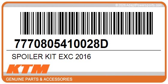 KTM 7770805410028D Spoiler Kit Exc 2016