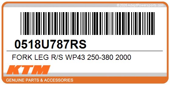 KTM 0518U787RS Fork Leg R/S Wp43 250-380 2000