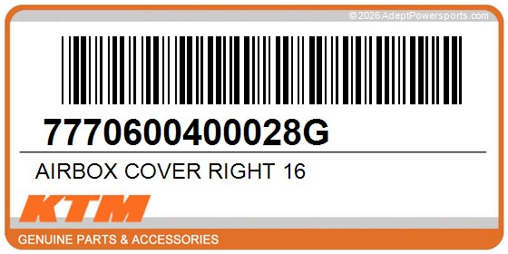 KTM 7770600400028G Airbox Cover Right 16