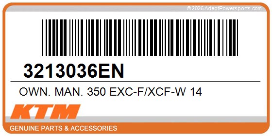 KTM 3213036EN Own. Man. 350 Exc-F/Xcf-W 14