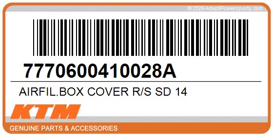 KTM 7770600410028A Airfil.Box Cover R/S Sd 14