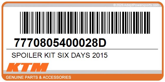KTM 7770805400028D Spoiler Kit Six Days 2015
