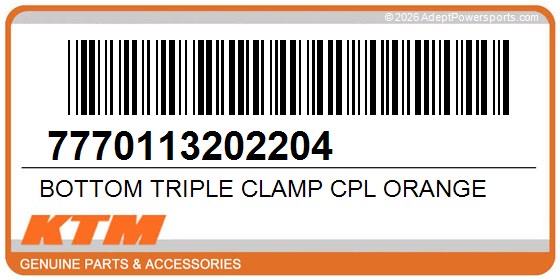KTM 7770113202204 Bottom Triple Clamp Cpl Orange
