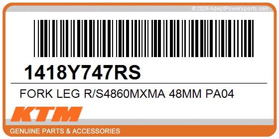 KTM 1418Y747RS Fork Leg R/S4860mxma 48Mm Pa04