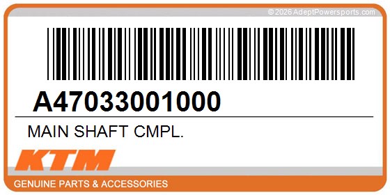 KTM A47033001000 Main Shaft Cmpl.