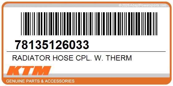 KTM 78135126033 Radiator Hose Cpl. W. Therm
