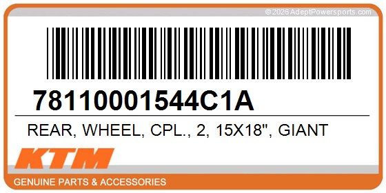 KTM 78110001544C1A Rear, Wheel, Cpl., 2, 15X18", Giant