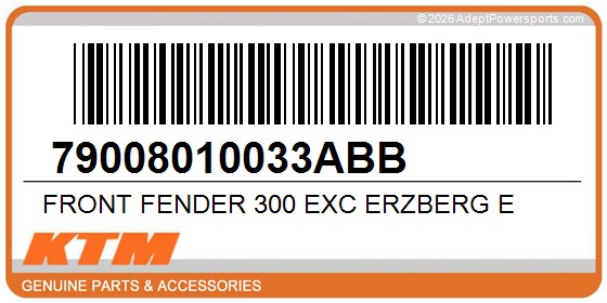 KTM 79008010033ABB Front Fender 300 Exc Erzberg E