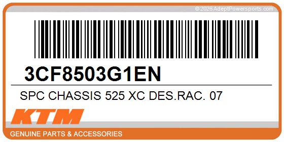 KTM 3CF8503G1EN Spc Chassis 525 Xc Des.Rac. 07