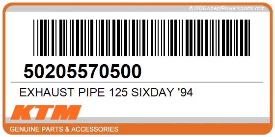 KTM 50205570500 Exhaust Pipe 125 Sixday '94
