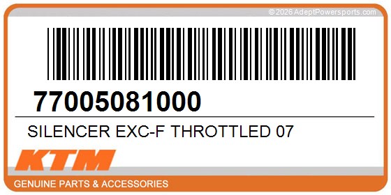 KTM 77005081000 Silencer Exc-F Throttled 07