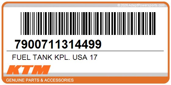 KTM 7900711314499 Fuel Tank Kpl. Usa 17