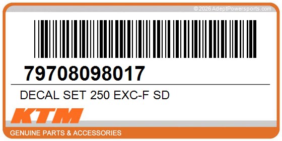 KTM 79708098017 Decal Set 250 Exc-F Sd