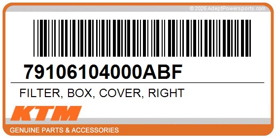 KTM 79106104000ABF Filter, Box, Cover, Right
