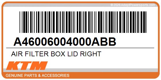 KTM A46006004000ABB Air Filter Box Lid Right