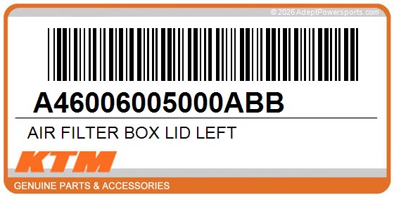 KTM A46006005000ABB Air Filter Box Lid Left